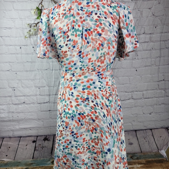 ANTHROPOLOGIE MAEVE OPEN SHOULDER WATERCOLOR TONES WOMEN'S DRESS SIZE SMALL - Picture 12 of 14